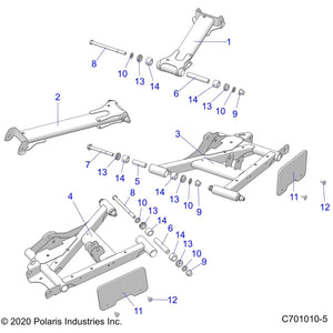 A-Arm, Rear, Upper, Right Side, by Polaris 1021413-458 OEM Hardware P1021413-458 Off Road Express