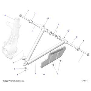 A-Frame Weld, Left, Matte Black by Polaris 1543616-458 OEM Hardware P1543616-458 Off Road Express