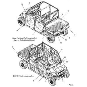 Accent Door Decal, Rear, Top, R by Polaris 7189401 OEM Hardware P7189401 Off Road Express