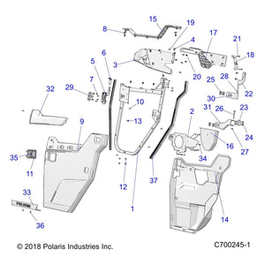 Accent Panel, Right, Stealth Bl by Polaris 5454750-464 OEM Hardware P5454750-464 Off Road Express