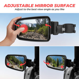 Adjustable Side View Convex Mirror for 1.75" Roll Cage by Kemimoto B0106-01801BK Side View Mirror B0106-01801BK Kemimoto