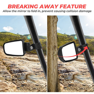 Adjustable Side View Convex Mirror for 1.75" Roll Cage by Kemimoto B0106-01801BK Side View Mirror B0106-01801BK Kemimoto