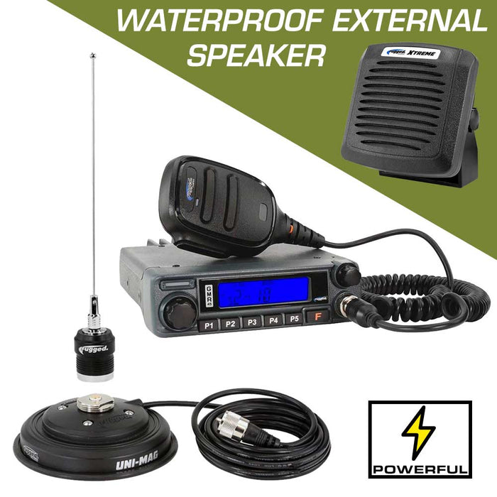 Adventure Radio Kit - Gmr45 Powerful Gmrs Mobile Radio Kit And External Speaker by Rugged Radios