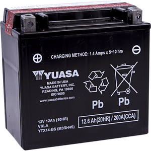 Agm Maintenance-Free Battery By Yuasa YUAM3RH4S AGM Battery YTX14-BS Parts Unlimited Drop Ship