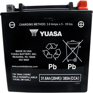 Agm Maintenance-Free Battery By Yuasa YUAM6230X AGM Battery 2113-0102 Parts Unlimited Drop Ship