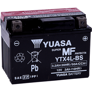 Agm Maintenance-Free Battery By Yuasa YUAM62X4B AGM Battery YTX4L-BS Parts Unlimited