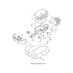 Air Box,Top-Fabricated    (R/B 1470-220) By Arctic Cat 1470-220 OEM Hardware 1470-220 Core Power Equipment