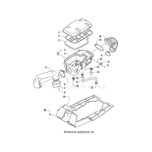 Air Box,Top-Fabricated    (R/B 1470-221) By Arctic Cat 1470-221 OEM Hardware 1470-221 Core Power Equipment