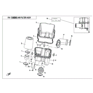 Air Filter Assy. by CF Moto 0800-110000-1000 OEM Hardware 0800-110000-1000 Northstar Polaris