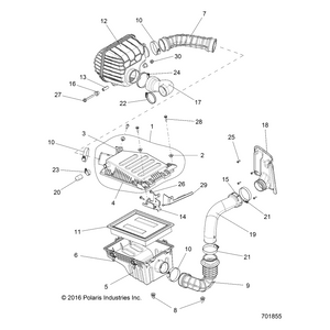 Air Filter Support Bracket, Bla by Polaris 5263744-329 OEM Hardware P5263744-329 Off Road Express