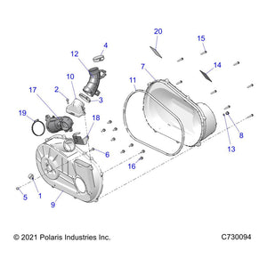 Air Inlet Clutch Duct by Polaris 5438891 OEM Hardware P5438891 Off Road Express