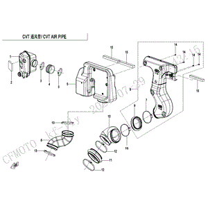 Air Inlet Pipe Cvt by CF Moto 5ASV-002001-6000 OEM Hardware 5ASV-002001-6000 Northstar Polaris