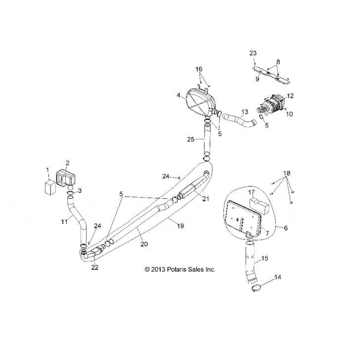 Air Intake Hose, Mid, Lower by Polaris