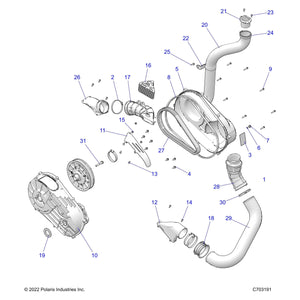 Air Outlet Clutch Hose by Polaris 5414537 OEM Hardware P5414537 Off Road Express