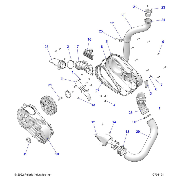 Air Outlet Clutch Hose by Polaris