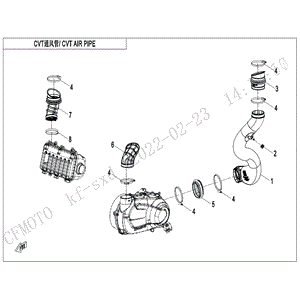 Air Outlet Pipe Cvt by CF Moto 5BWV-000202-5000 OEM Hardware 5BWV-000202-5000 Northstar Polaris