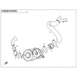 Air Outlet Pipe Cvt by CF Moto 5BY0-000202 OEM Hardware 5BY0-000202 Northstar Polaris