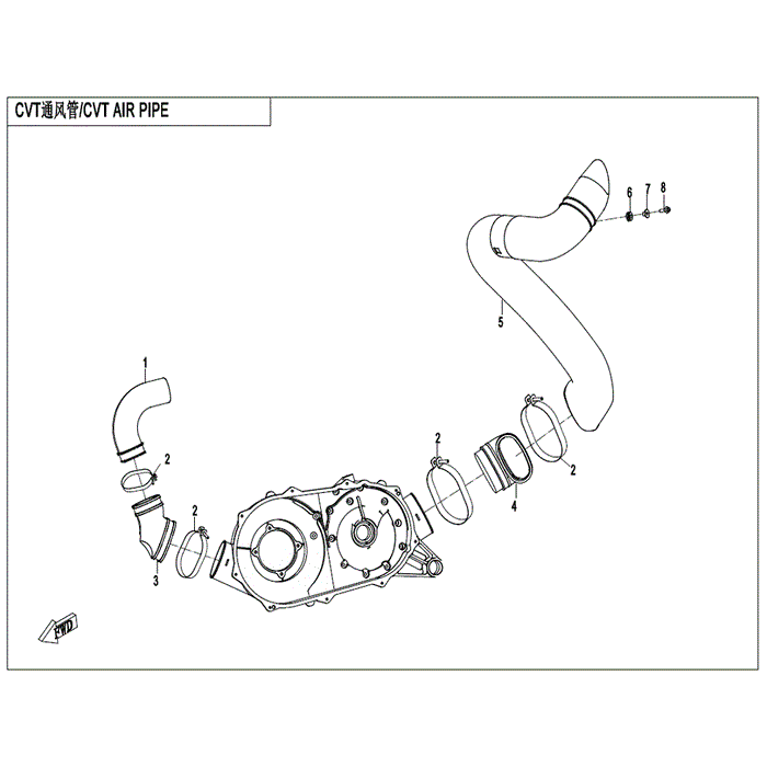 Air Outlet Pipe Cvt by CF Moto