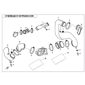 Air Outlet Pipe Fan by CF Moto 5BWA-000301 OEM Hardware 5BWA-000301 Northstar Polaris