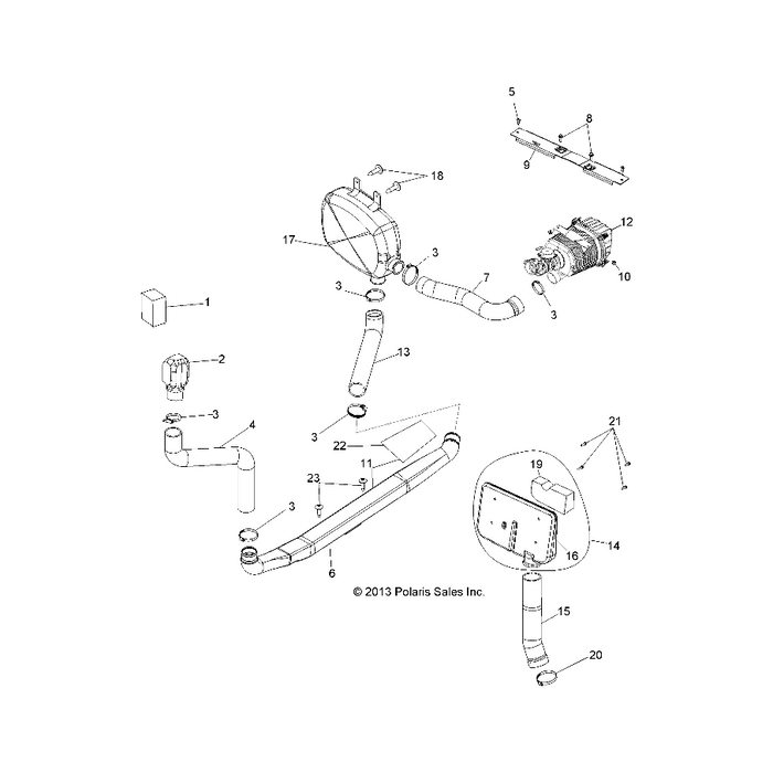 Airbox Hose, Front by Polaris