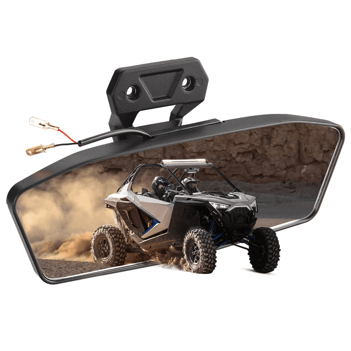 Aluminum Rear View Mirror with Light for Polaris RZR PRO XP/R by Kemimoto