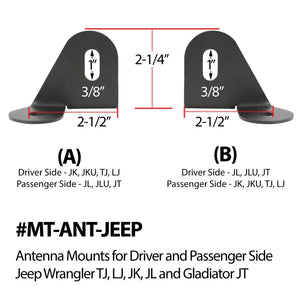 Antenna Mount For Jeep Wrangler Tj, Lj, Jk, Jl And Gladiator Jt by Rugged Radios Antenna Mount Rugged Radios