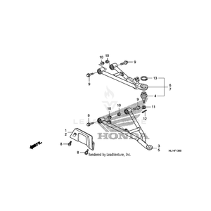 Arm Assembly, Left Front (Lower) by Honda 51360-HL1-A00 OEM Hardware 51360-HL1-A00 Off Road Express Peach St