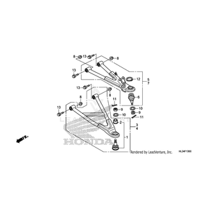 Arm Assembly, Left Front (Lower) by Honda 51360-HL3-A40 OEM Hardware 51360-HL3-A40 Off Road Express Peach St