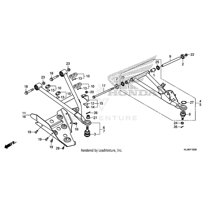 Arm Assembly, Left Front (Lower) (Type1) by Honda