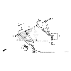 Arm Assembly, Left Front (Lower) (Type1) by Honda 51360-HL6-A00ZB OEM Hardware 51360-HL6-A00ZB Off Road Express Peach St