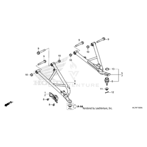 Arm Assembly, Left Front (Lower) (Type3) by Honda 51360-HL6-A00ZG OEM Hardware 51360-HL6-A00ZG Off Road Express Peach St