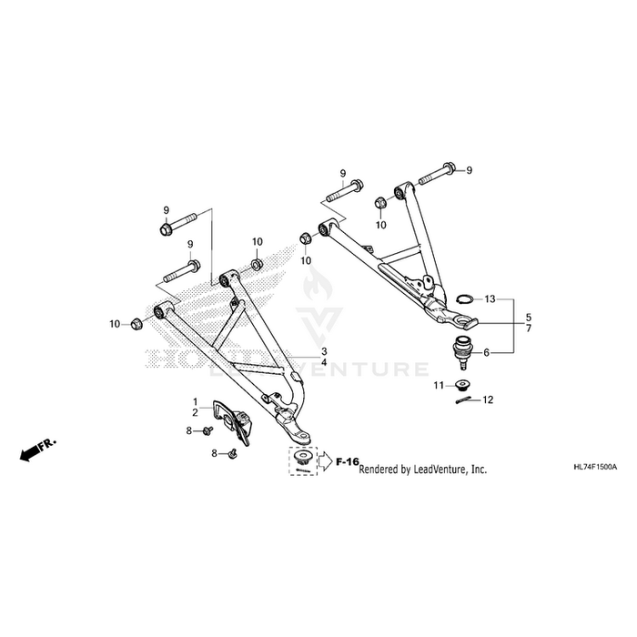 Arm Assembly, Left Front (Lower) (Type3) by Honda