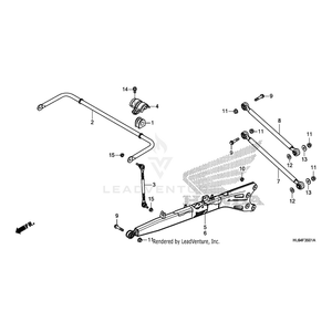 Arm Assembly, Left Trailing (Type1) by Honda 52360-HL6-A01ZB OEM Hardware 52360-HL6-A01ZB Off Road Express Peach St