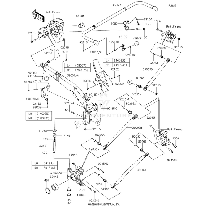 Arm-Suspension,Control,Front,Orange by Kawasaki