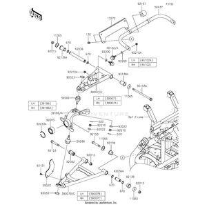 Arm-Suspension,Front,Lower,Lh,Black by Kawasaki 39007-0389-10 OEM Hardware 39007-0389-10 Off Road Express Peach St