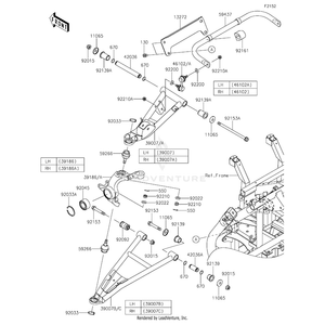 Arm-Suspension,Front,Lower,Lh,Black by Kawasaki 39007-0447-10 OEM Hardware 39007-0447-10 Off Road Express Peach St