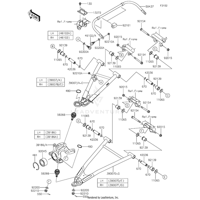 Arm-Suspension,Front,Lower,Lh,V.Blue by Kawasaki