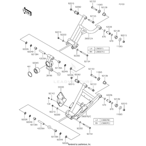 Arm-Suspension,Rear,Lower,Lh,Black by Kawasaki 39007-0451-10 OEM Hardware 39007-0451-10 Off Road Express Peach St