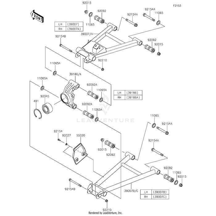 Arm-Suspension,Rear,Lower,Lh by Kawasaki