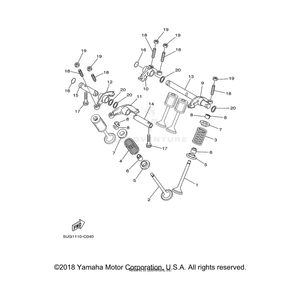 Arm, Valve Rocker 2 by Yamaha 3YF-12161-00-00 OEM Hardware 3YF-12161-00-00 Off Road Express