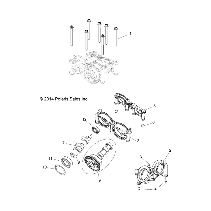 Assembly-Bearing Support,Sml W/Dwls by Polaris