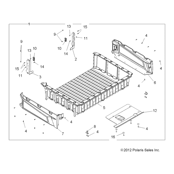 Assembly-Box,Cargo,Short,Blk by Polaris