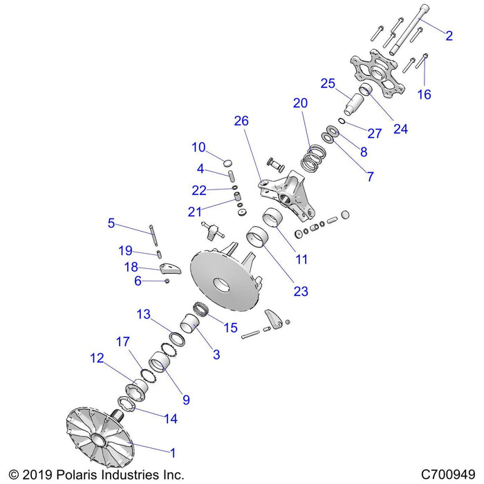 Assembly-Clutch,Drive,P90X,Dsl,Sply by Polaris