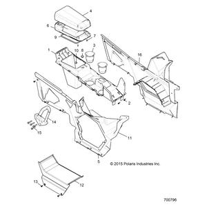 Assembly-Console,Center,Cover,Blktn by Polaris 2638252 OEM Hardware P2638252 Off Road Express