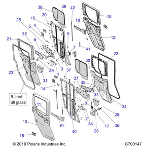 Assembly-Door,Full,Crank,Lh,Rear by Polaris 2638418 OEM Hardware P2638418 Off Road Express Drop Ship