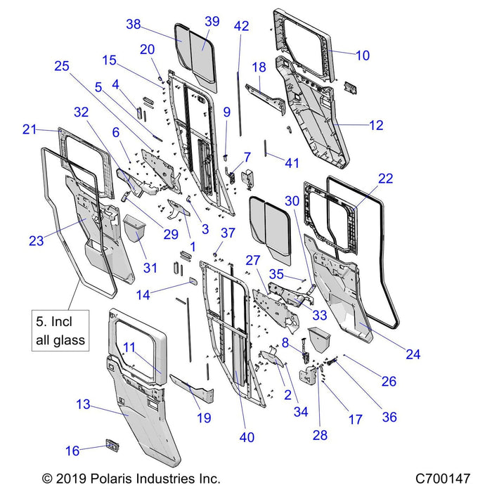 Assembly-Door,Full,Crank,Rh,Rear by Polaris