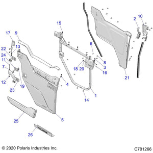 Assembly-Door,Half,Front,Mud,Lh by Polaris 2637617 OEM Hardware P2637617 Off Road Express Drop Ship