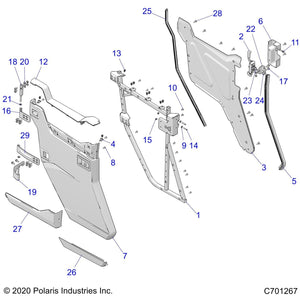 Assembly-Door,Half,Rear,Mud,Lh by Polaris 2637619 OEM Hardware P2637619 Off Road Express Drop Ship