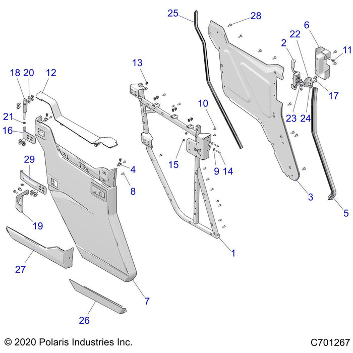 Assembly-Door,Half,Rear,Mud,Lh by Polaris