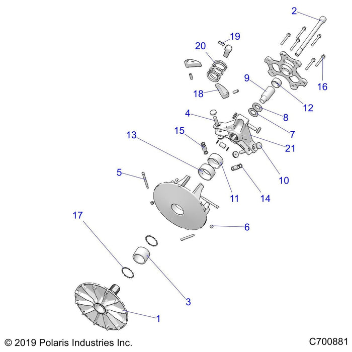 Assembly-Drive Clutch,Basc,P90Xnebs by Polaris